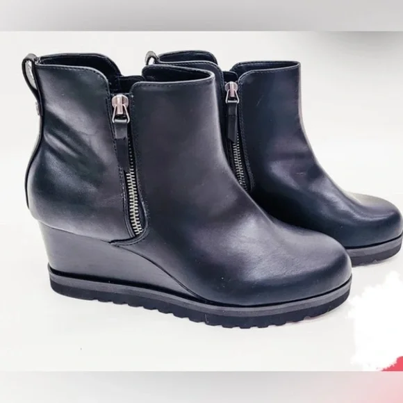 Elegant Black Leather Ankle Booties